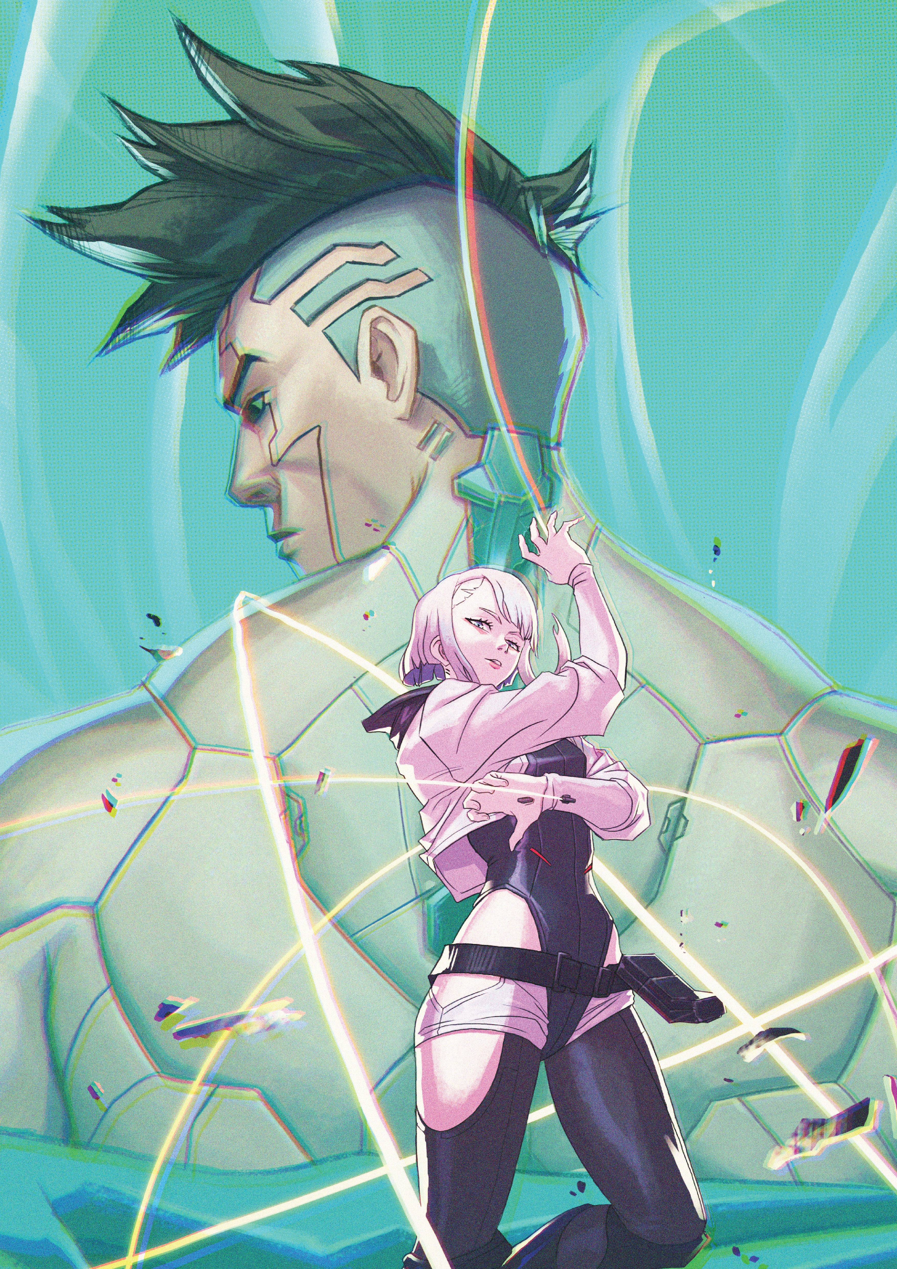 Cyber Punk - David and Lucy Art Print