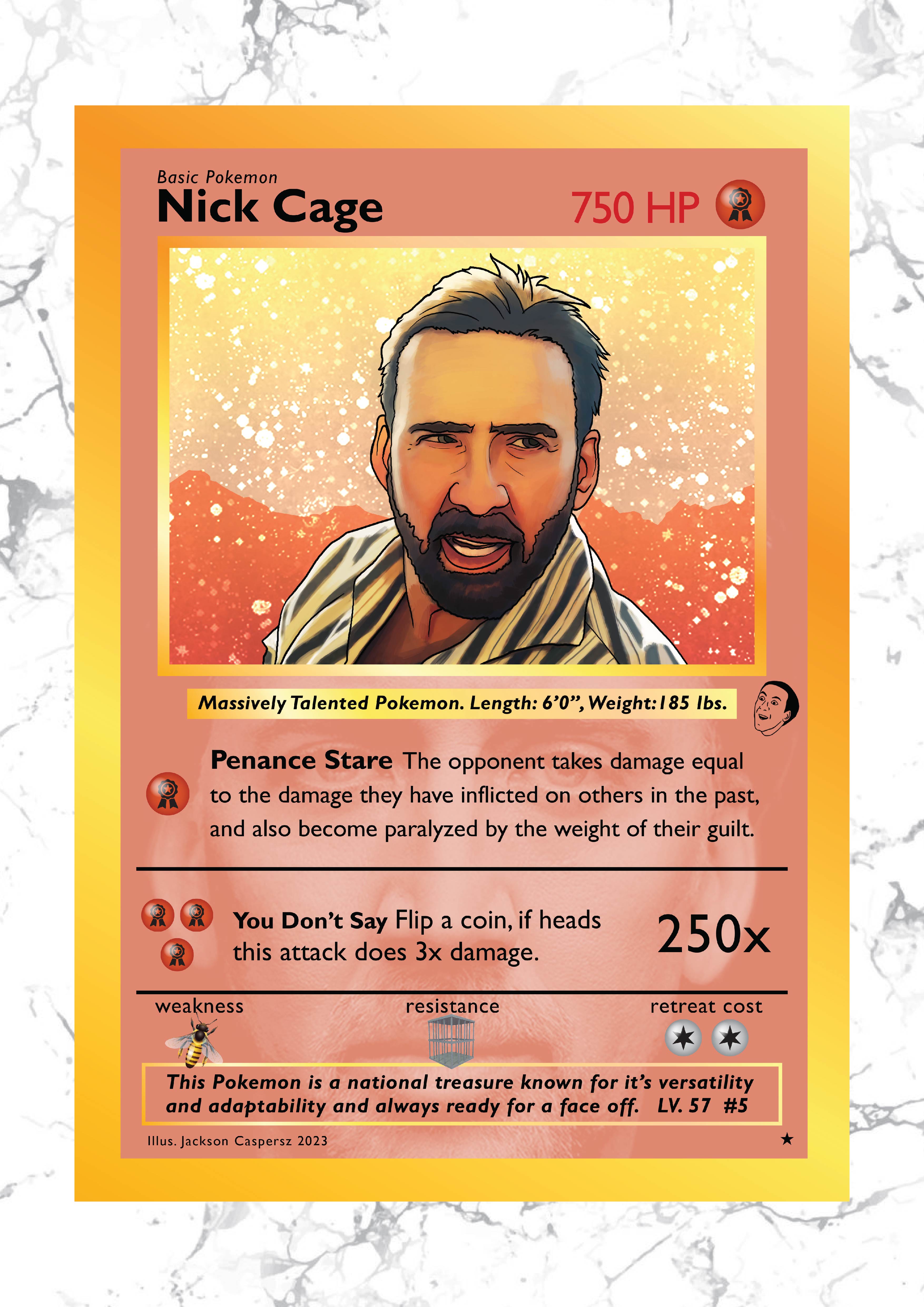 Nick Cage Pokemon Card Art Print