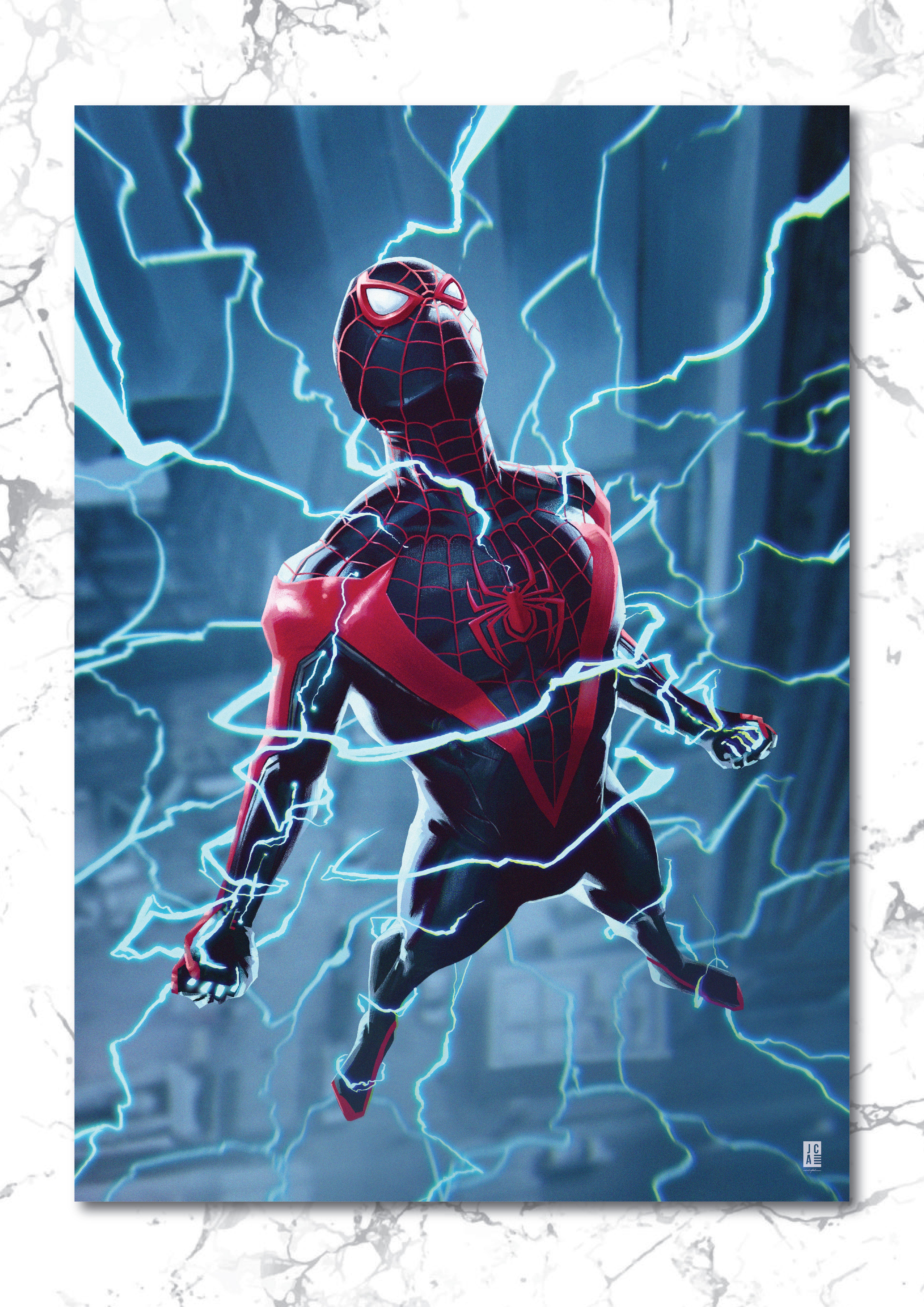 Spiderman PS5 Miles Art Print