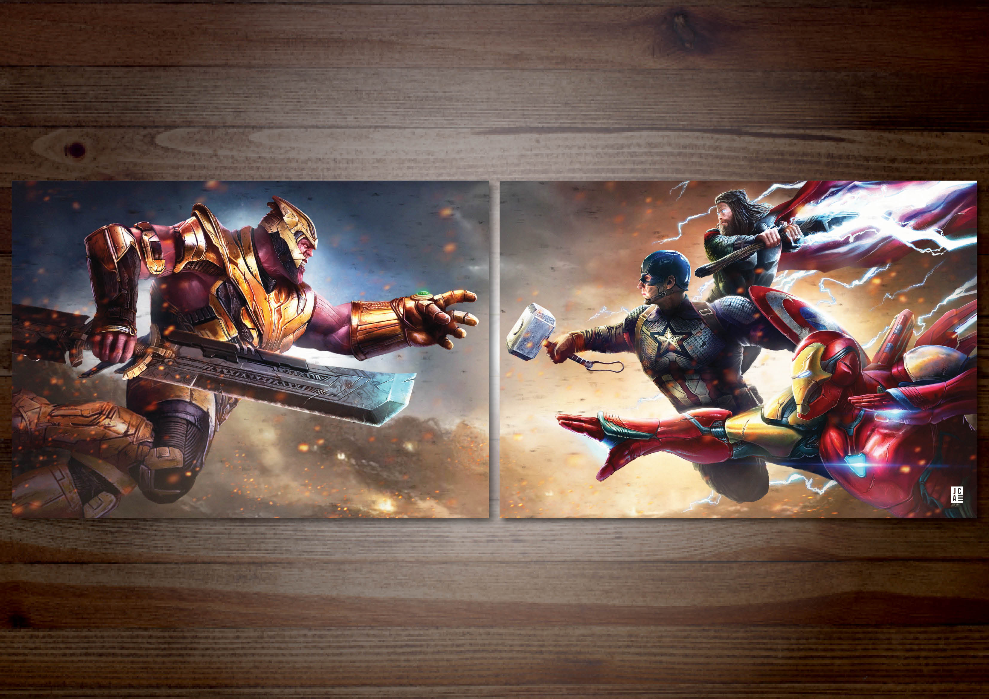 Avengers vs Thanos Battle Combo Art Print