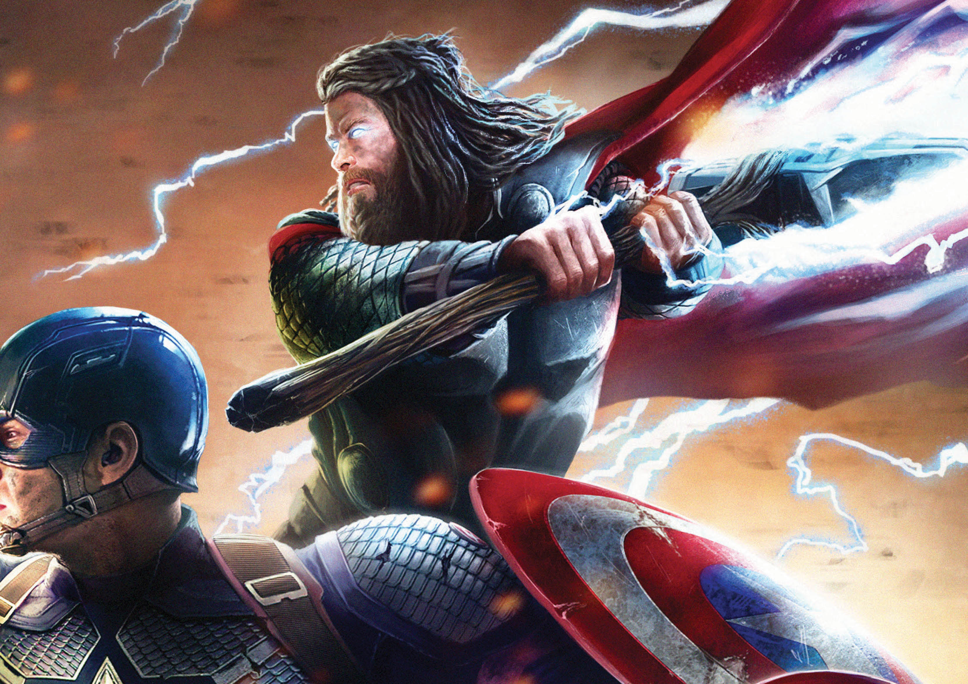 Avengers vs Thanos Battle Combo Art Print