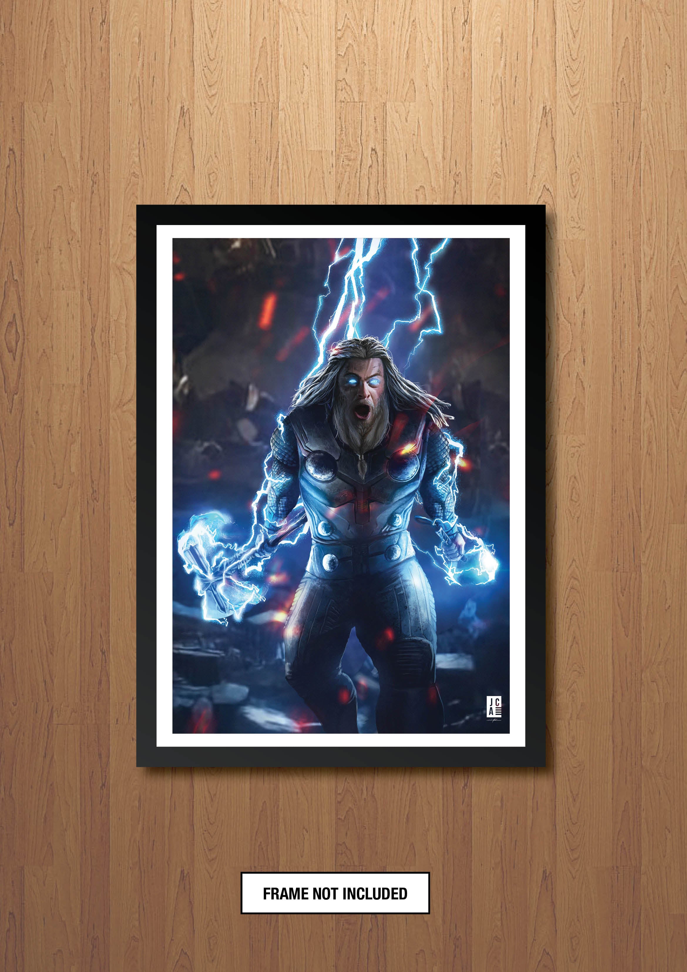 Thor with Mjolnir and Stormbreaker Art Print